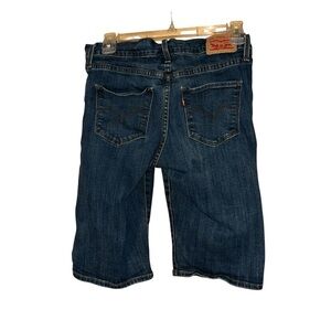 Levi’s Womens Denim Bermuda Jean Shorts Jorts Size 28 Dark Wash Stretch‎